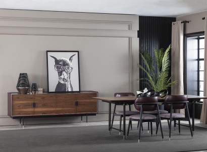 Dining room Set Dining set Dining set Table Chair Set Sideboard Furniture Brown